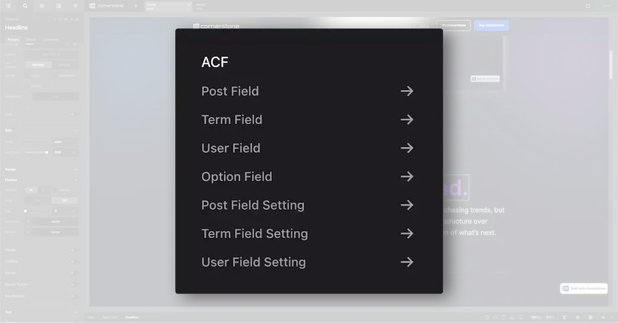 Cornerstone's deep integration with ACF