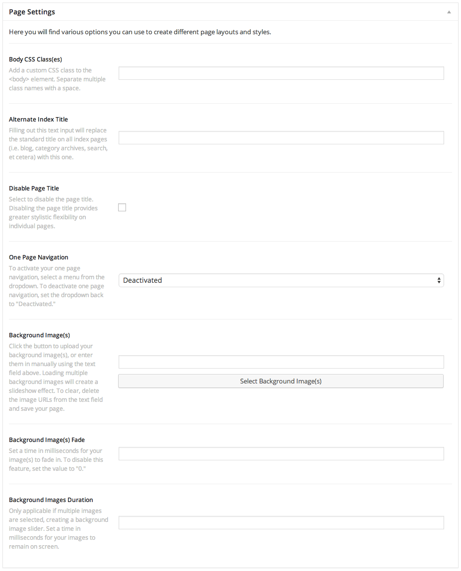 Page Meta Options
